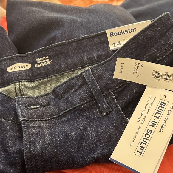 Old Navy Denim - Old Navy Rockstar Built-In Sculpt Dark Blue Women's Jeans - Size 14 run Small!!!